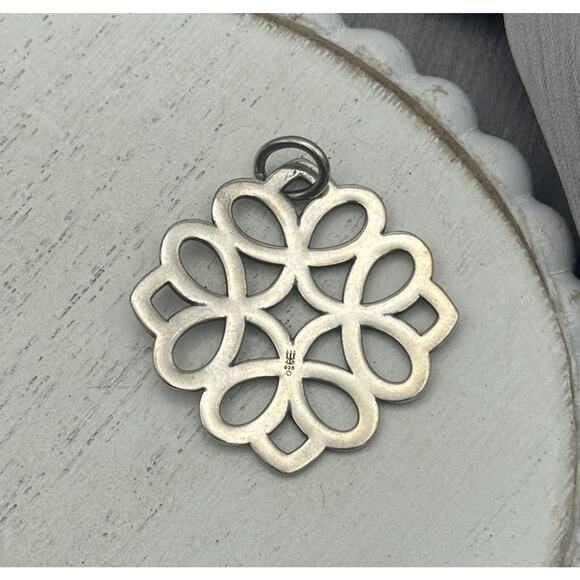 Retired James Avery 925 Tracery Pendant Geometric Openwork Design 5.41G/1.4in - Picture 3 of 6